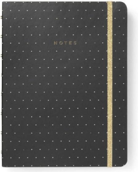 Filofax Notizbuch Notebook Moonlight Black (A5, Liniert, Harter Einband)