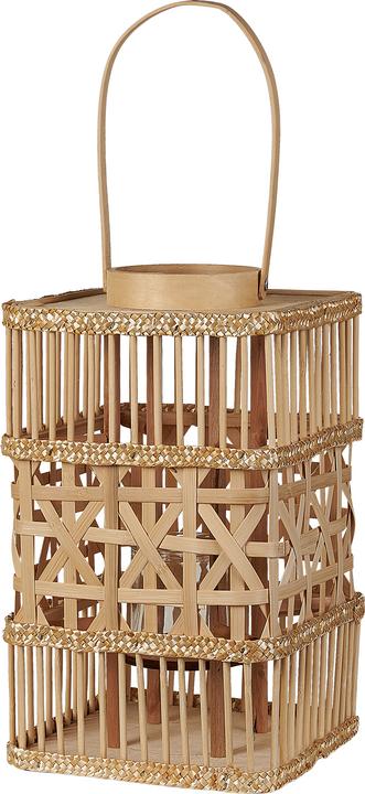 Beliani Lantaarn bamboe hout lichtbruin 35 cm LUMBIS (1 x)
