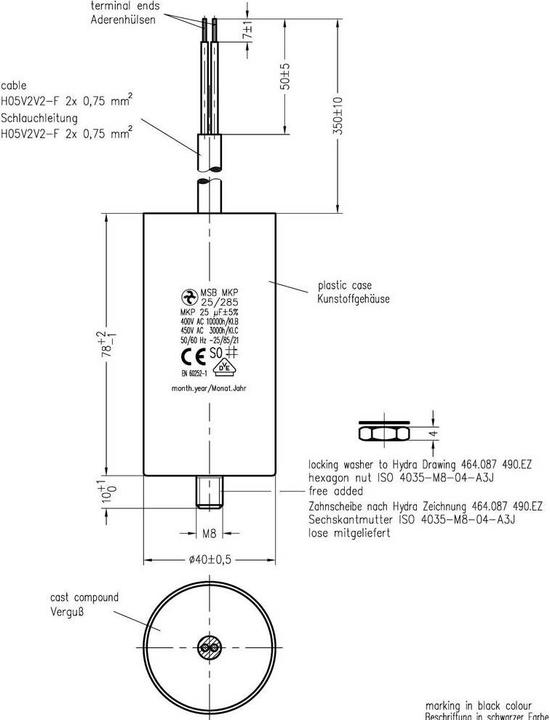 Actual product image MKP motor capacitors