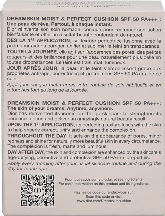 Nährwerte und Zutaten Dior Dreamskin Moisturizer Cushion Refill No 030 (030)