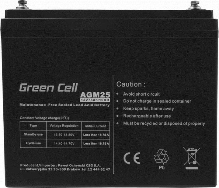 Produktbild GreenCell AGM Battery 12V (12 V, 75 Ah)