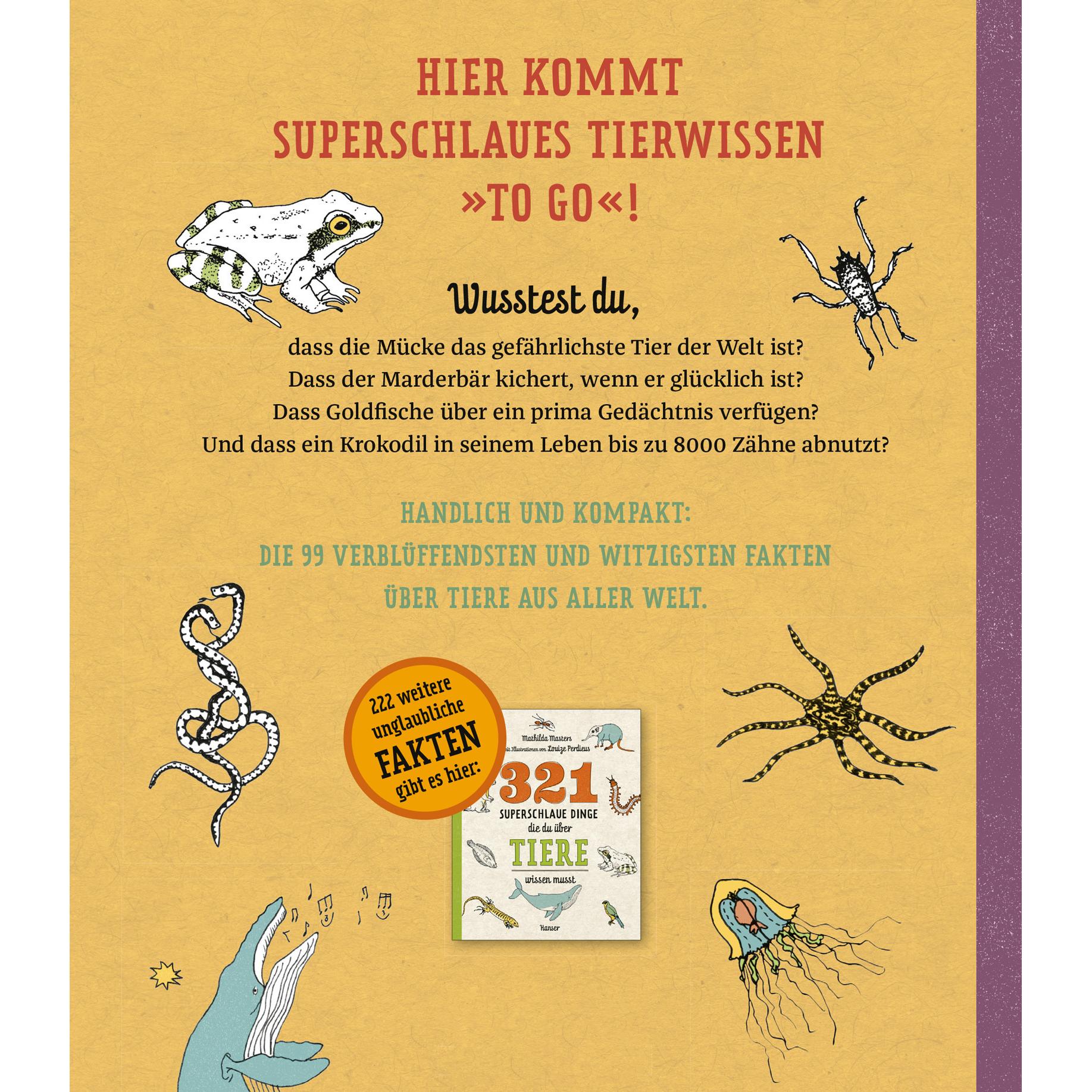 Thumbnail - 99 superschlaue Dinge, die du über Tiere wissen musst (Superschlau to go), Kinderbücher von Mathilda Masters