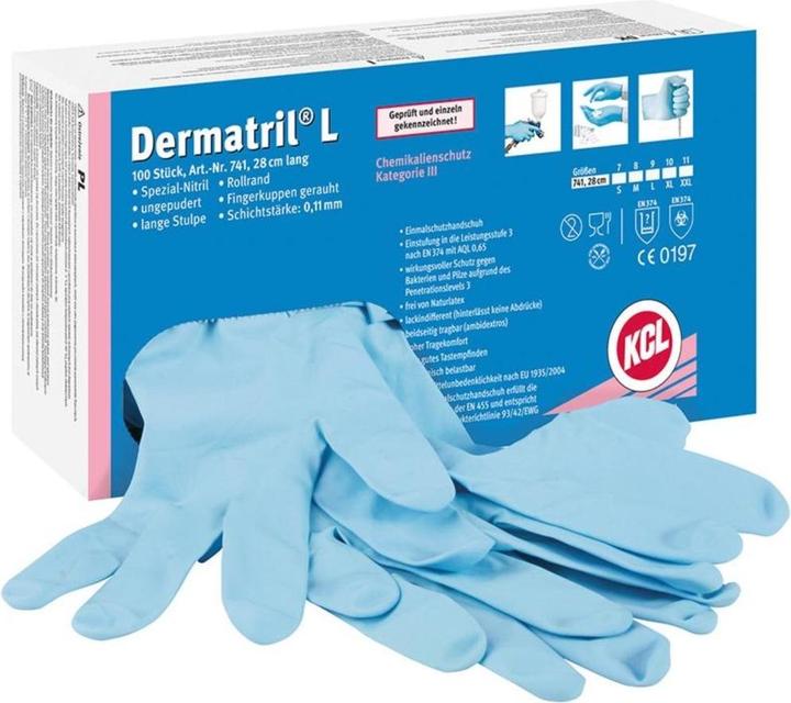 Produktbild KCL Dermatril L 741 074110081C 100 St. Einweghandschuh Grösse (Handschuhe): 10 EN 455 (10)