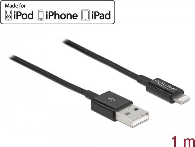 Produktbild Delock USB A — Lightning (1 m, USB 2.0)