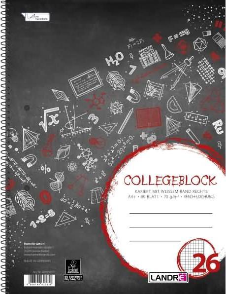 Actual product image Landré College A4+ spiral notebook (A4+, Checked, No binding)