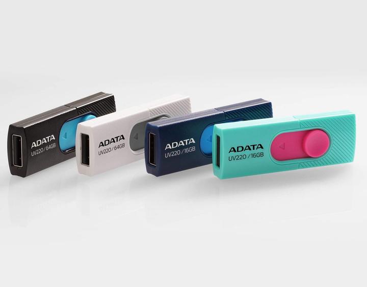 Actual product image Adata USB 2.0 Stick UV220 64GB White/Gray (64 GB, USB-A)