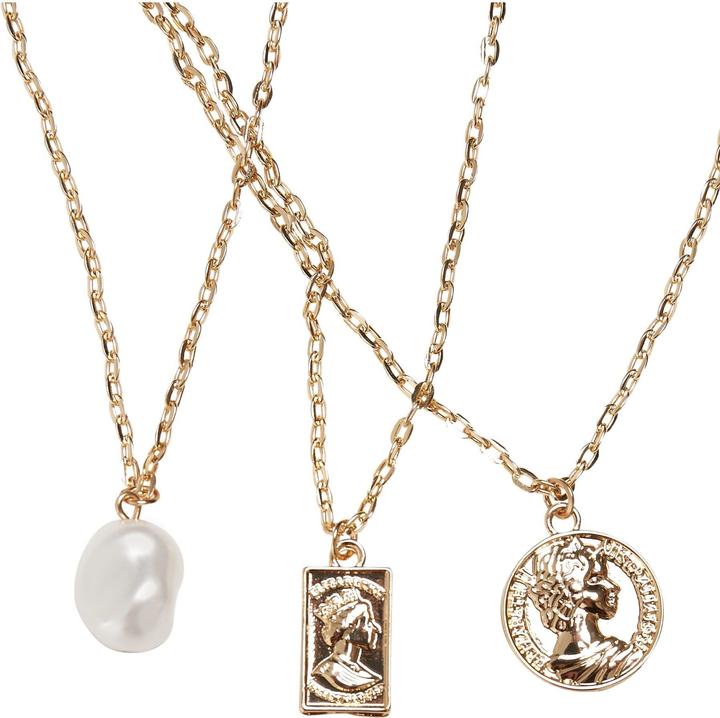 Actual product image Urban Classics Layering Pearl Basic Necklace (Array, Upper material 1: 50% iron 50% zinc alloy)