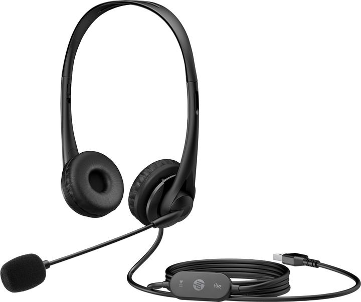 HP Stereo USB Headset G2, Kopfhörer, Kopfband, Büro/Callcenter, Schwarz, Binaural, China (Kabelgebunden, USB-A)