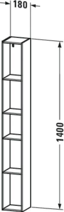Produktbild Duravit Regalelement L-CUBE 180x180x1400mm nussbaum gebürstet