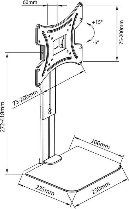Produktbild Maclean Wandhalterung für TV mit Regal (Wand, 42", 20 kg)