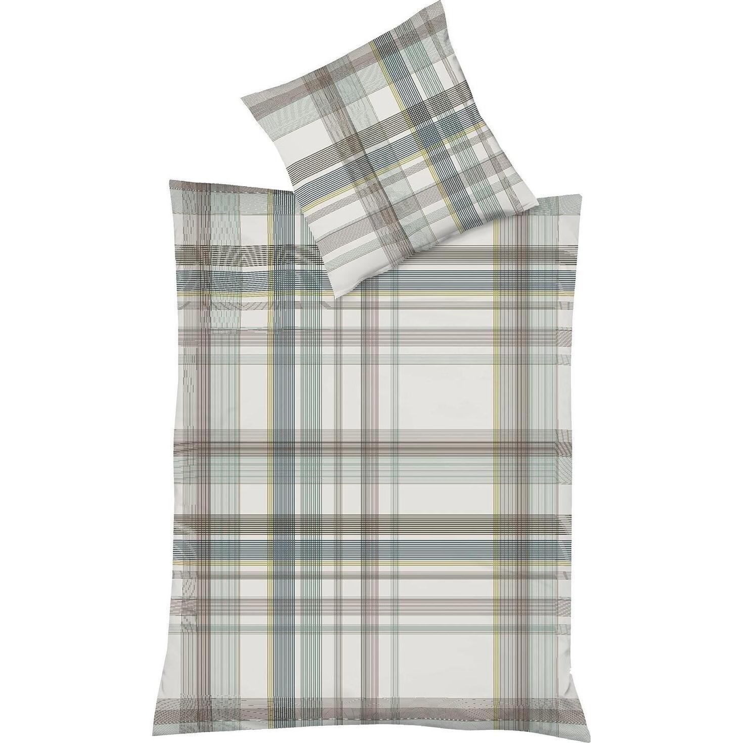 Fleuresse, Bettwäsche, Mako-Satin Bettwäsche Milano 114323 beige grün (Bettwäsche Set, 155x220 cm + 80x80 cm)