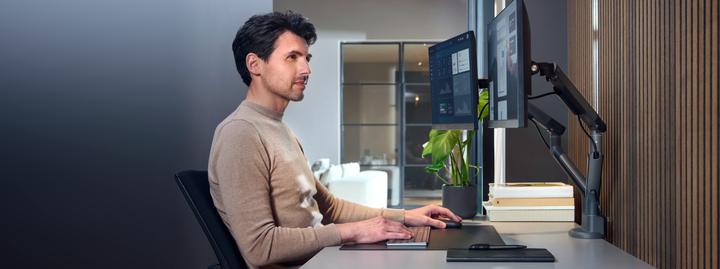 Actual product image One for All Monitor mount design dual black (Dining table, 35")