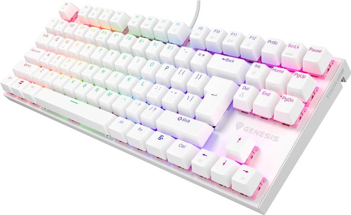 Actual product image Genesis Thor 303 TKL RGB biała Outemu Peach Silent (Eng. Int., Cable)