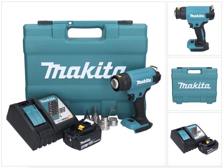 Makita DHG 181 RM1K Heteluchtblazer 18 V 150 - 550Â°C + 1x Accu 4,0 Ah + Lader + Koffer