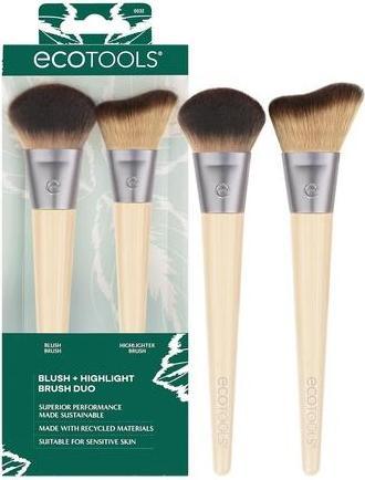 Image du produit EcoTools New Natural Blush & Highlight Duo Face Makeup Brushes for Powder Makeup Vegan & Cruelty-Free