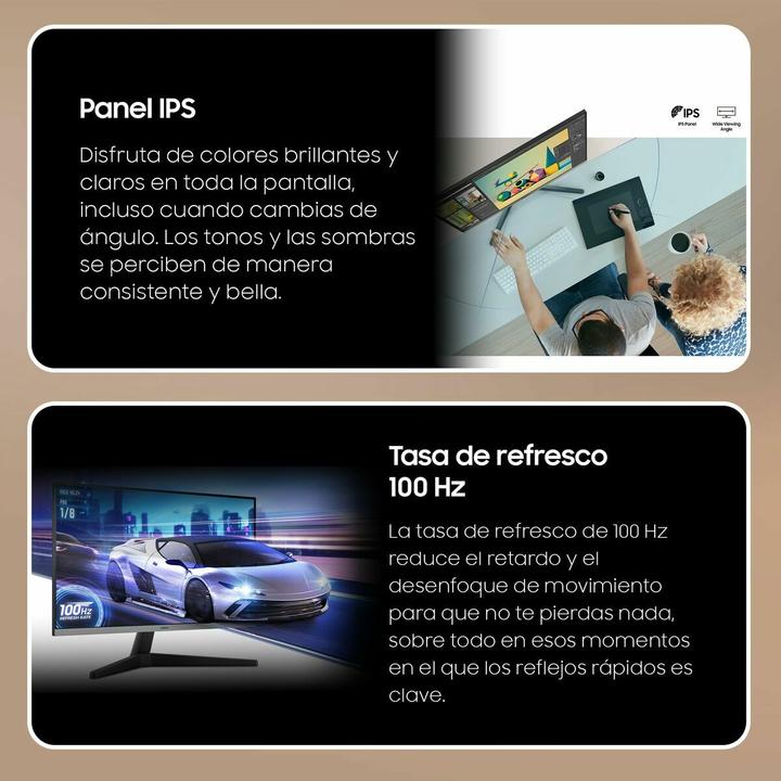 Actual product image Samsung ECRAN 24 S24C332GAU NOIR 1920X1080 IPS 16:9 1MS 250CD/M 100HZ 1000:1 1 (1920 x 1080 pixels, 24")