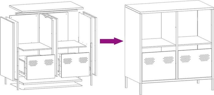 Produktbild vidaXL Sideboard Kaltgewalzter (68 x 39 x 73.50 cm)