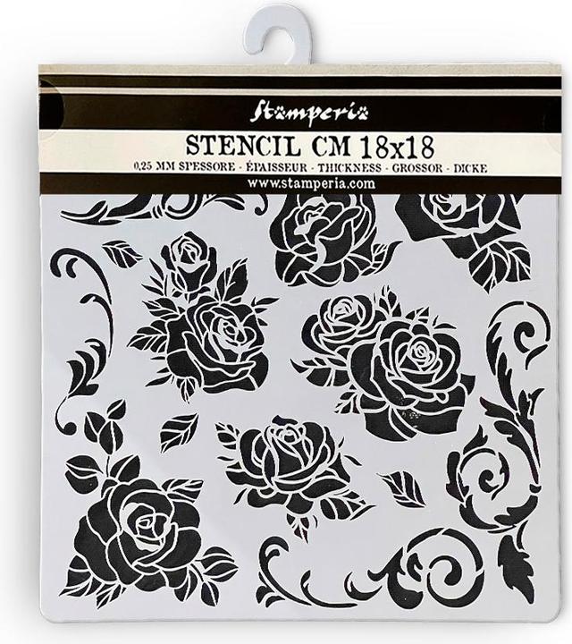 Actual product image Stamperia Stencil "Shabby Rose - Pattern", 18x18cm