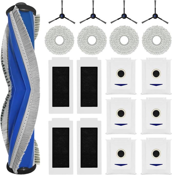 16-teiliges Ersatzteile Set Für Ecovacs Deebot X11 - Bürsten, Filter & Wischrollen
