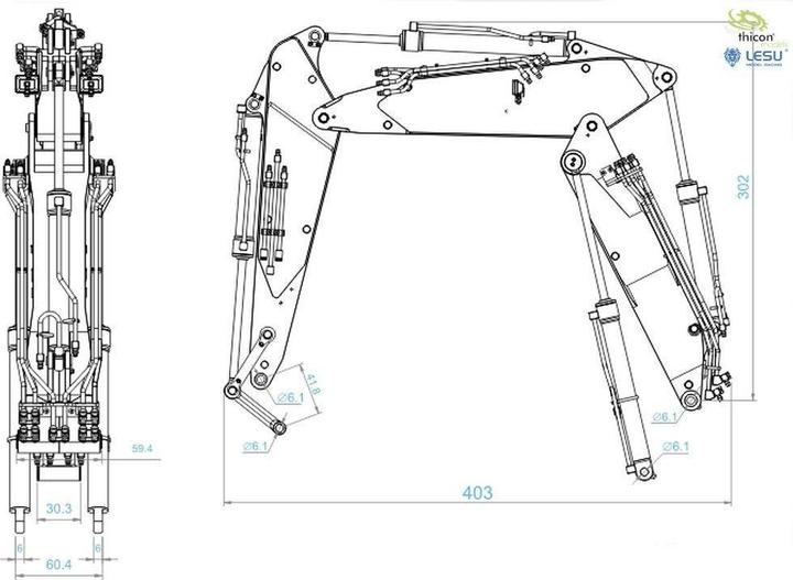 Immagine prodotto Thicon Models 58329 1:14 Braccio escavatore 1pc.