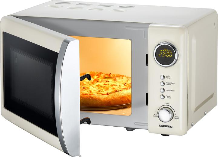 Image du produit Melissa Four à micro-ondes rétro crème avec 5 programmes et plateau tournant - 700Watts 20 litres... (20 l)