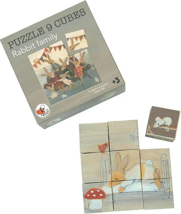 Egmont Würfelpuzzle Hasenfamilie (9 Teile)