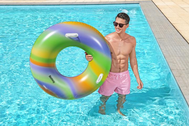 Actual product image Bestway Swimming ring Rainbow 1.19m