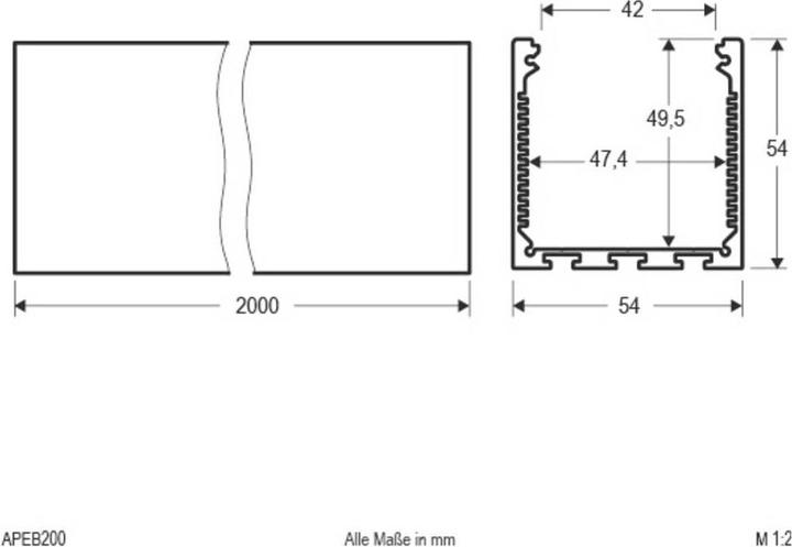 Immagine prodotto EVN Profilo in alluminio Lichttechnik AP EB 200