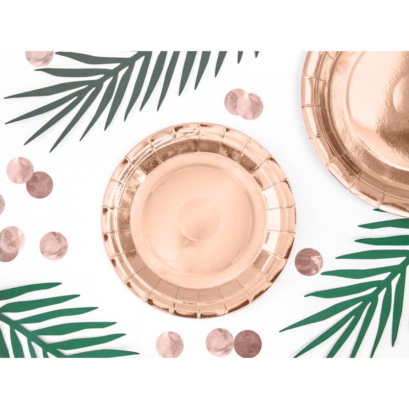 Thumbnail - Partydeco Pappteller Rose gold 18cm (6Stk)