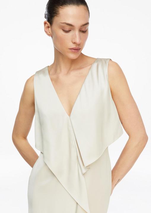 Image du produit Comma Kleid Satinkleid mit V-Auschnitt und Volants (46)