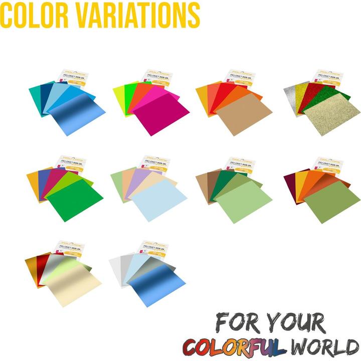 Produktbild Poli-tape Aufbügelfolie Sommer A4, mehrfarbig, 5 Stück (140 g/m², 5x)