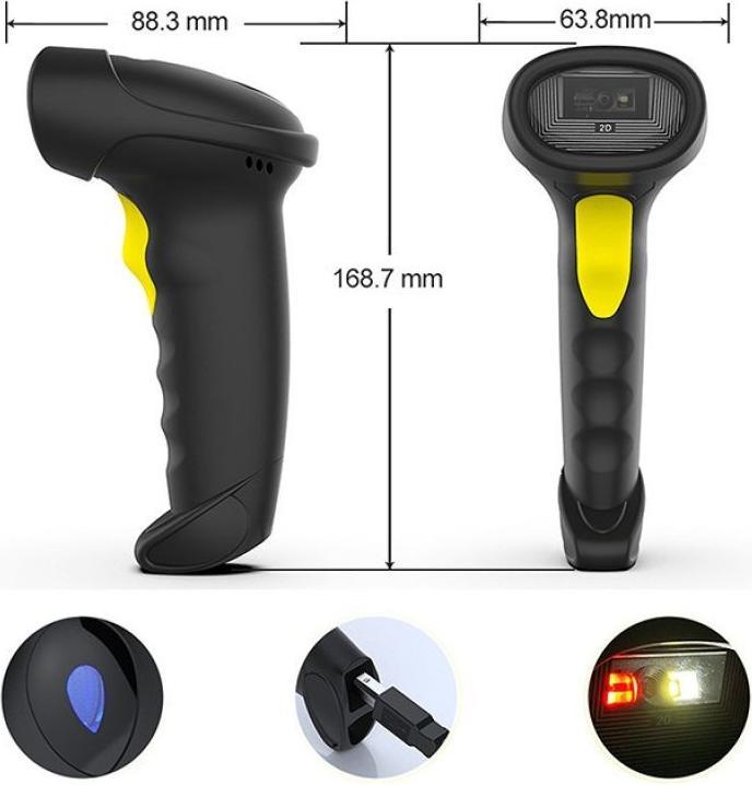 Immagine prodotto Qoltec Scanner Barcode-Leser 1D 2D USB Bluetooth (Codici a barre 1D, Codici a barre 2D)