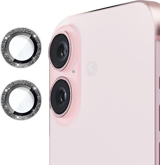 Immagine prodotto Enkay Anello per fotocamera in metallo glitterato (1 pz., Apple iPhone 16, Apple iPhone 16 Plus)
