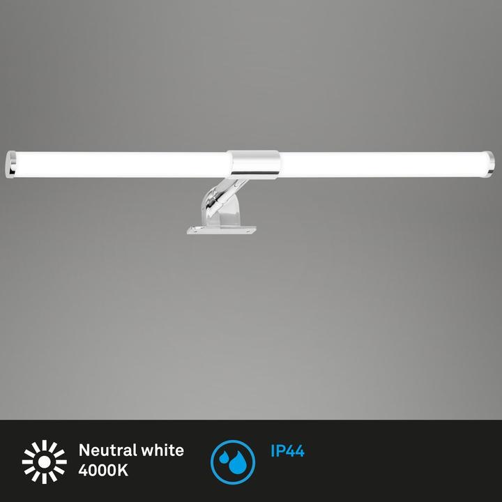Actual product image Briloner LED mirror light, chrome, IP44, LED/8W