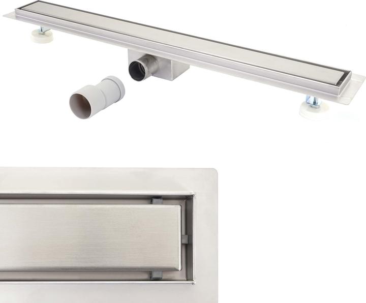 Image du produit Swisshandel24 Caniveau de douche 110cm écoulement de sol caniveau de douche, inox siphon 50-120cm - 51212 (1140 mm)