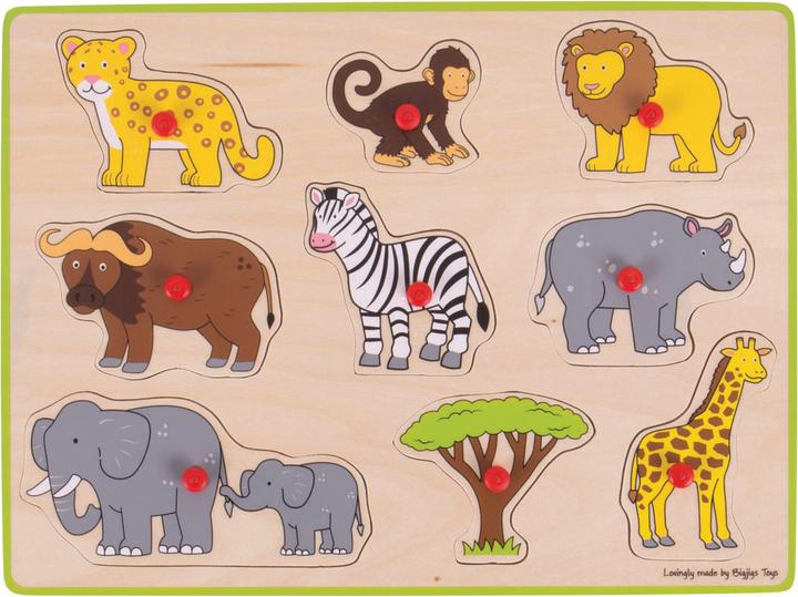 Image du produit Bigjigs Puzzle à picots en bois Safari