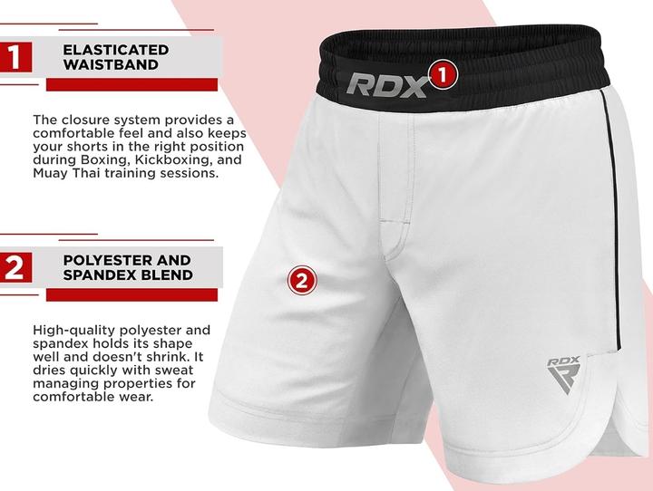 Produktbild Rdx SHORTS MMA T15 BLANC-XL (XL)