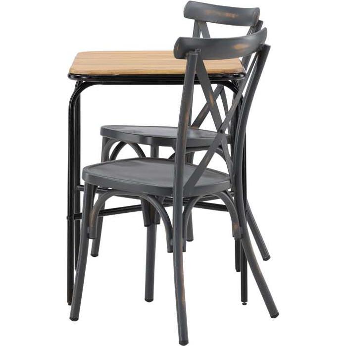 Ebuy24, Gartentisch + Balkontisch, Gartenset Holmbeck 3-teilig (70 cm)