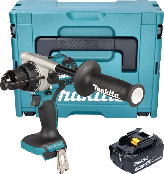 Immagine prodotto Makita DHP 492 M1J Avvitatore a percussione a batteria 18 V 141 Nm Brushless + 1x batteria 4,0 Ah + (Batteria ricaricabile)