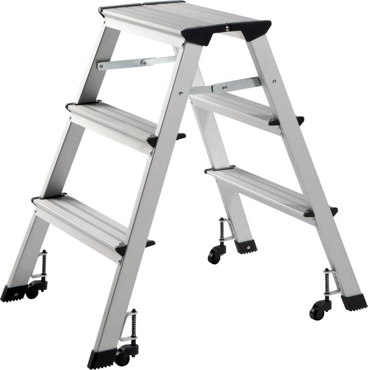 Immagine prodotto HP Autozubehör Gradini pieghevoli con piattaforma 3 Altezza piattaforma 630 mm Alluminio mobile (Stile, 71.50 cm)