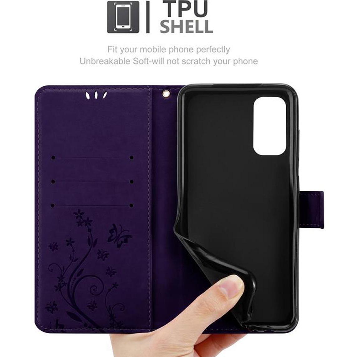 Thumbnail - Cadorabo Flower Book Cover (Samsung Galaxy S20), Smartphone Hülle, Violett