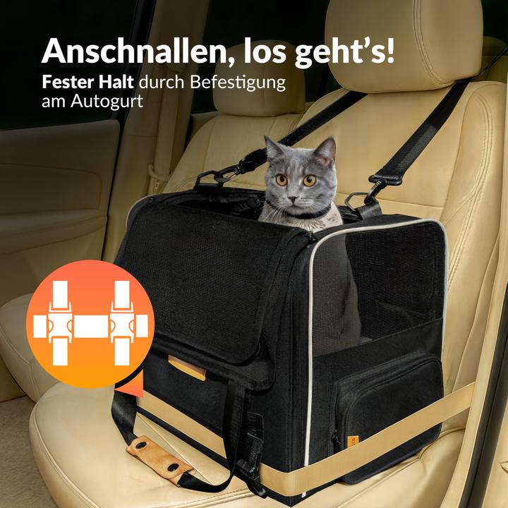 Produktbild Cadoca Haustiertragetasche (Katze, Reflektoren, Faltbar, Waschbar, Komplett zu öffnen)