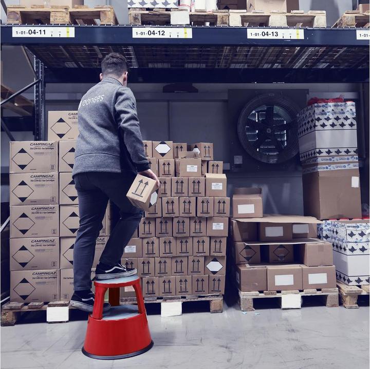 Actual product image Dönges Roller stool, metal, red