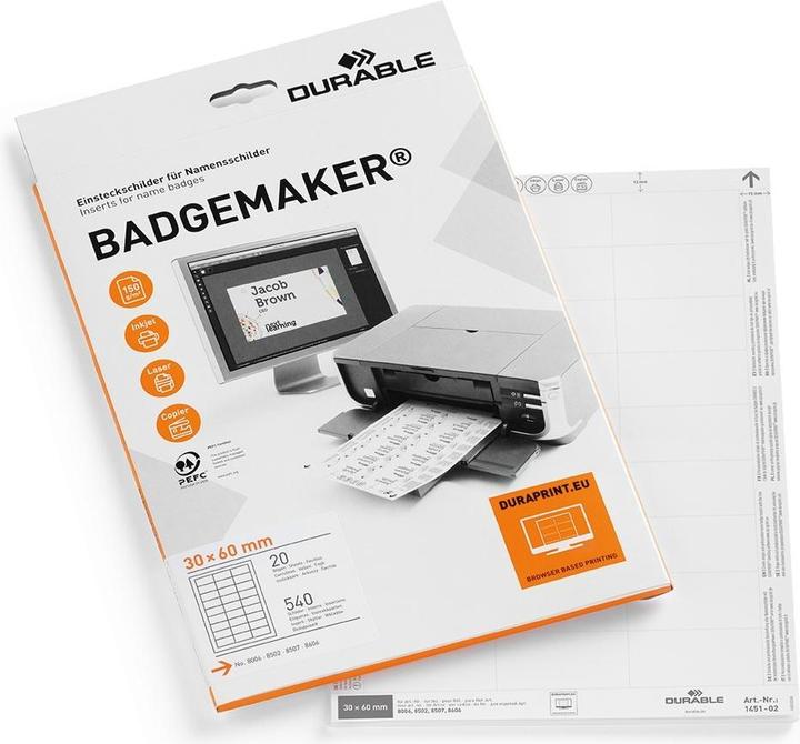 Produktbild Durable Einstecketiketten Badgemaker für Namensschilder