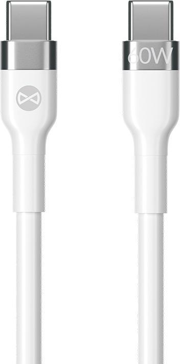 Actual product image Forever Flexible cable USB-C - USB-C 1,0 m 60W white (1 m, USB 1.1, 60 W)