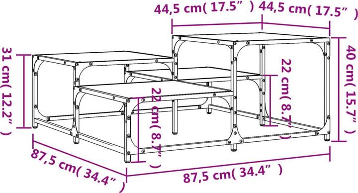 Actual product image vidaXL Couchtisch (87.50 x 87.50 x 40 cm)