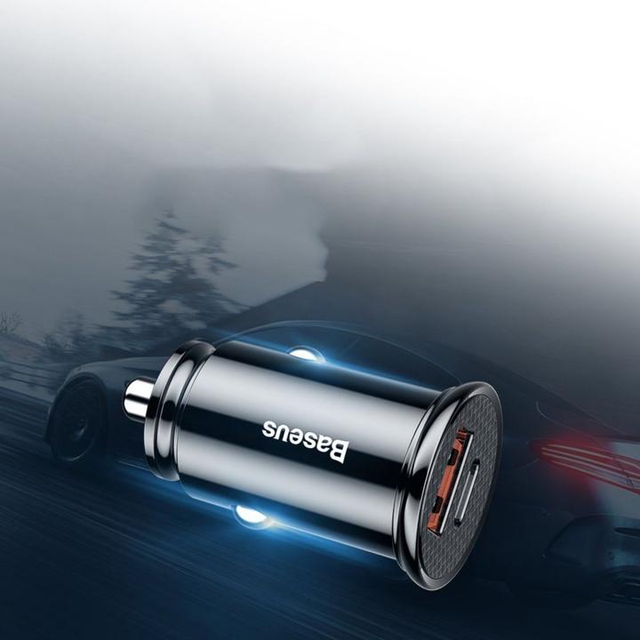 Produktbild Baseus Circular Plastic A+C 30W PPS Car Charger Black