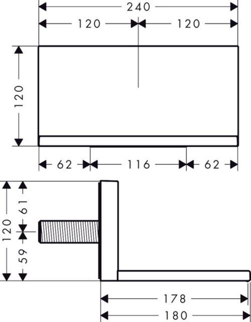 Actual product image Axor Starck ShowerCollection Flush-mounted flood spout 24 x 12 (24 l/min)