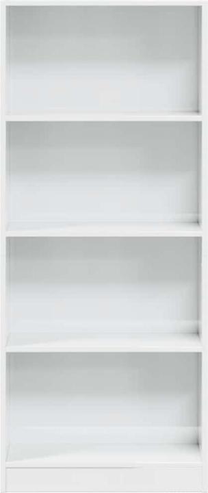 Actual product image vidaXL Bücherregal Hochglanz-Weiss 60x24x143 cm Holzwerkstoff (60 x 24 x 143 cm)