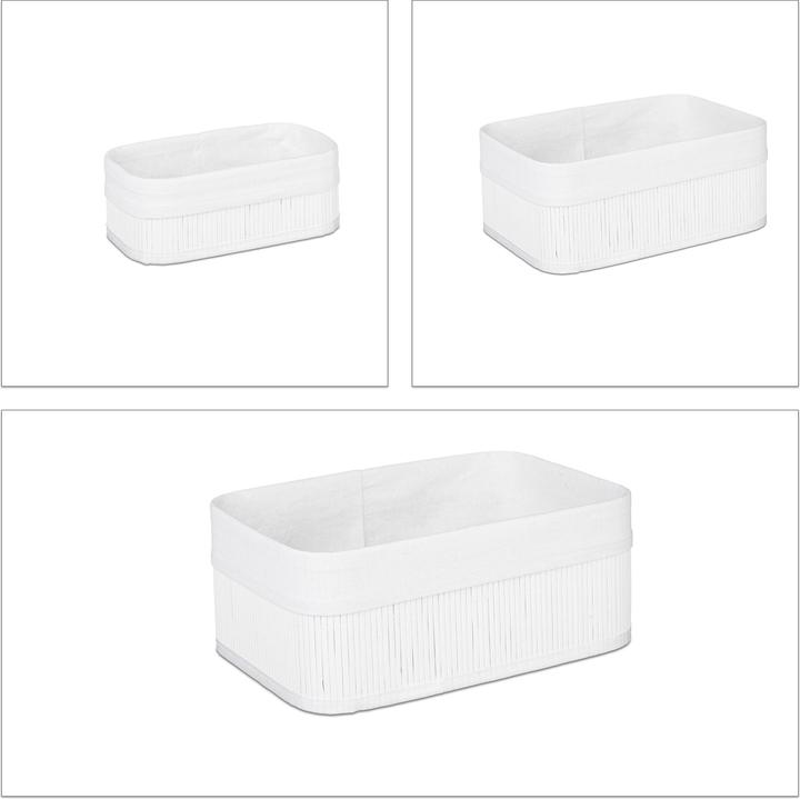 Actual product image Relaxdays Bathroom Storage Basket Set (3 x, 30 x 20 x 12.5 cm)